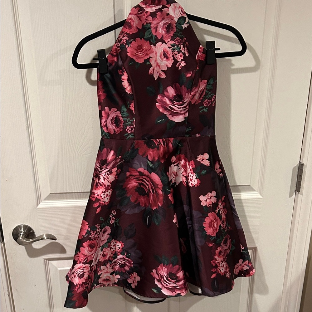 Floral junior Dress - Pink and Black